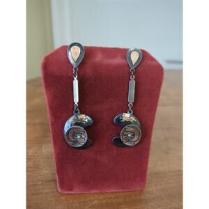 Vintage Peruvian Gold And Silver Dangle Earrings